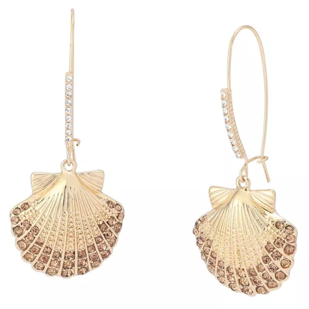 Betsey Johnson Mermaid Jewels Seashell Dangle Earrings